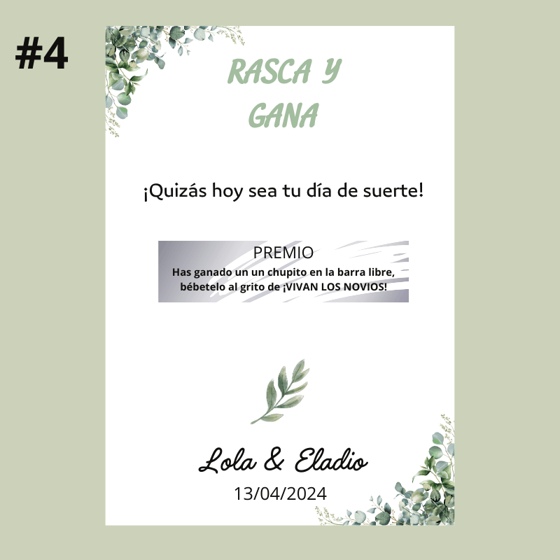 RASCA Y GANA BODA - Madan desing