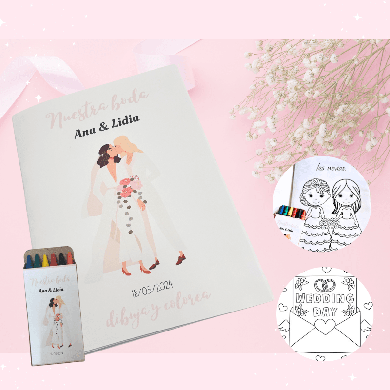 LIBRO COLOREAR BODA NOVIAS pack 5 - Madan desing