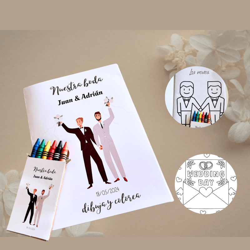 LIBRO COLOREAR BODA NOVIOSpack 5 - Madan desing