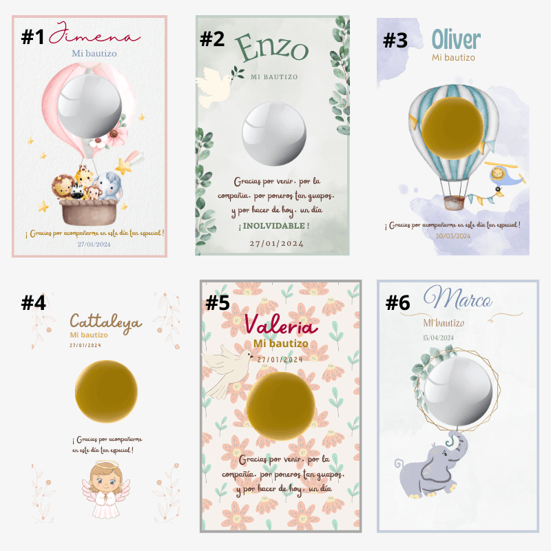 BÁLSAMO BAUTIZO pack 10 - Madan desing