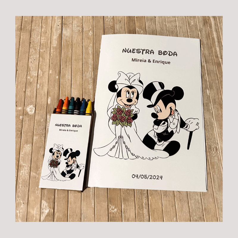 LIBRO COLOREAR MICKEY BODA pack 5 - Madan desing