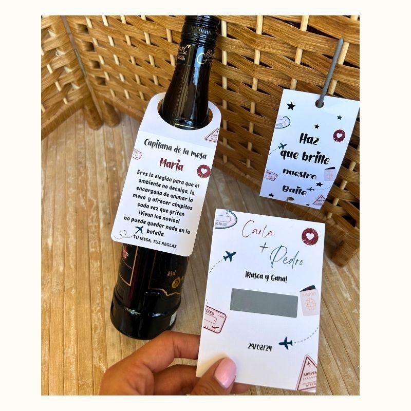 TAG BOTELLAS capitán boda - Madan desing