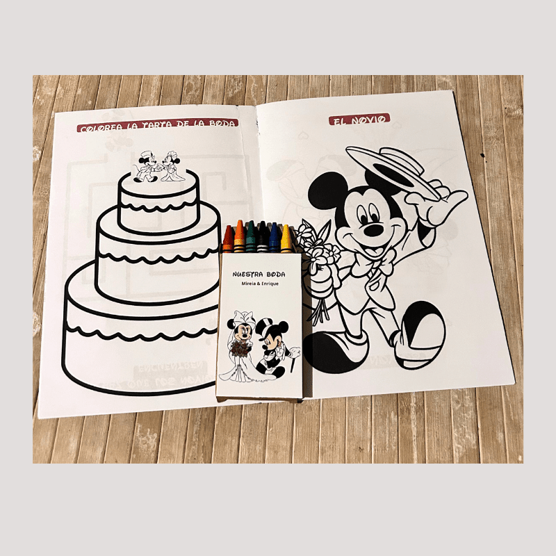 LIBRO COLOREAR MICKEY BODA pack 5 - Madan desing