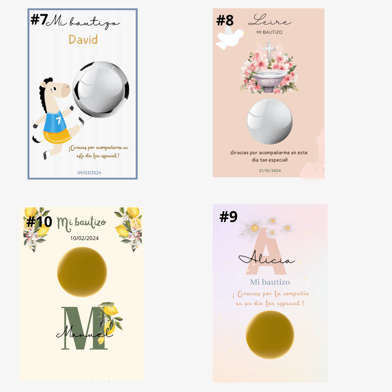 BÁLSAMO BAUTIZO pack 10 - Madan desing