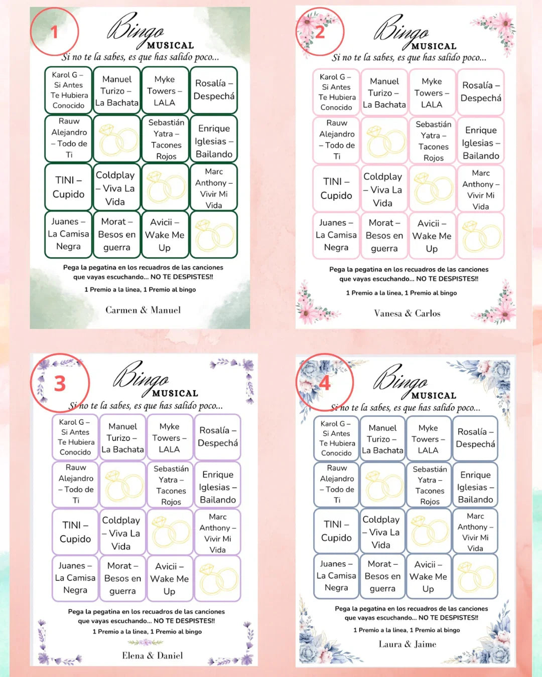 BINGO MUSICAL boda