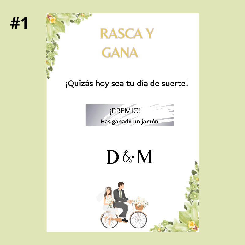 RASCA Y GANA BODA - Madan desing