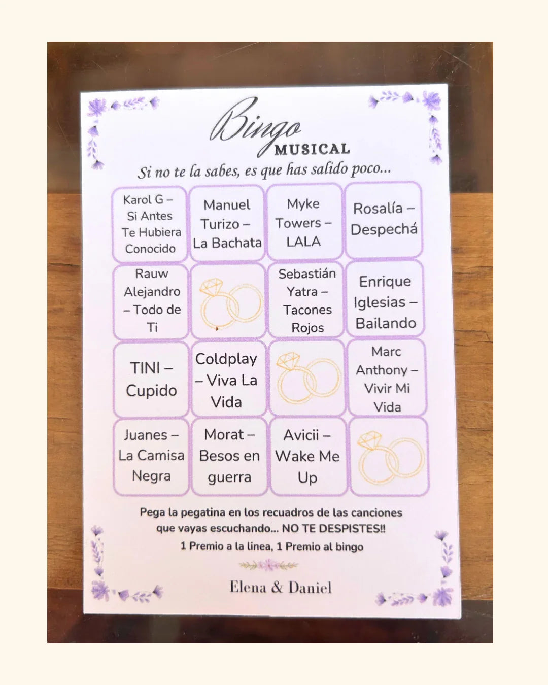 BINGO MUSICAL boda
