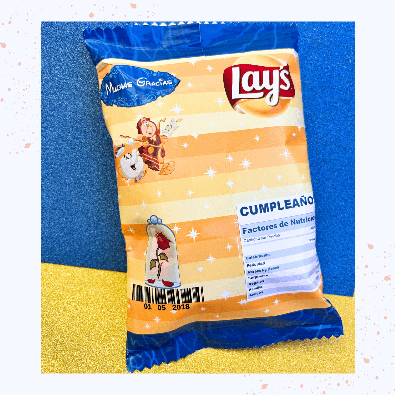CHIP BAG PERSONALIZADA bella y bestia - Madan desing