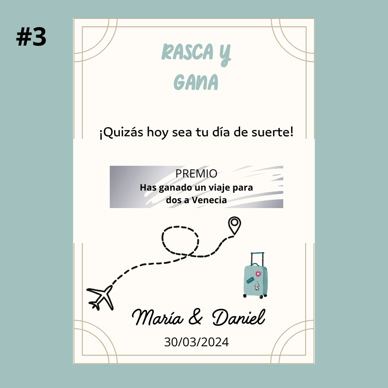 RASCA Y GANA BODA - Madan desing