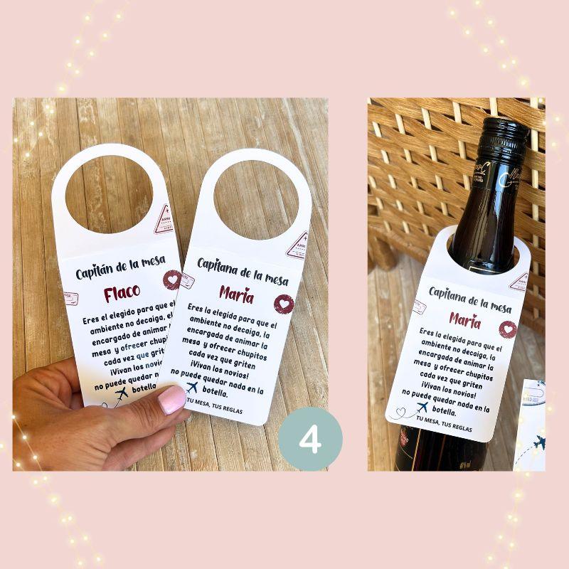 TAG BOTELLAS capitán boda - Madan desing