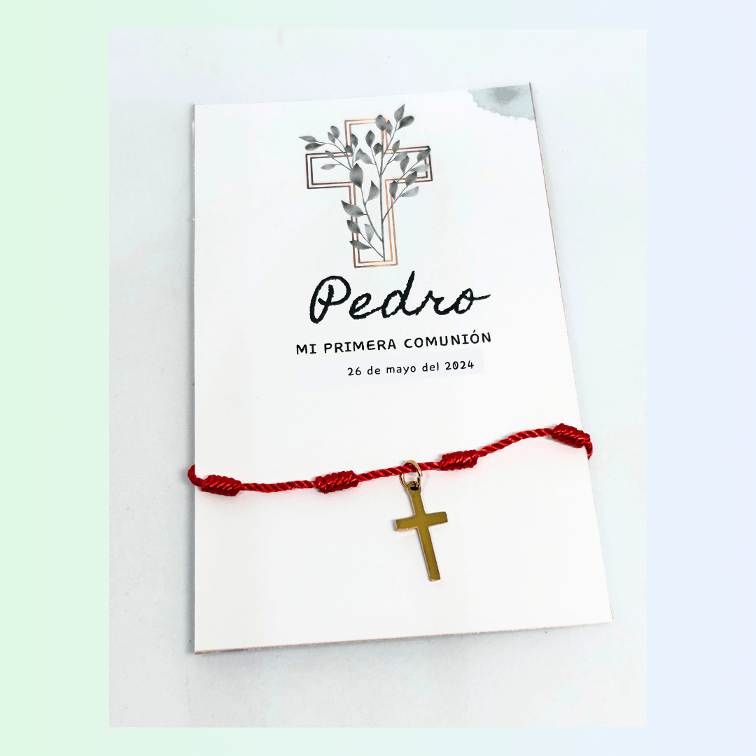 PULSERA 7 NUDOS CRUZ COMUNIÓN - Madan desing
