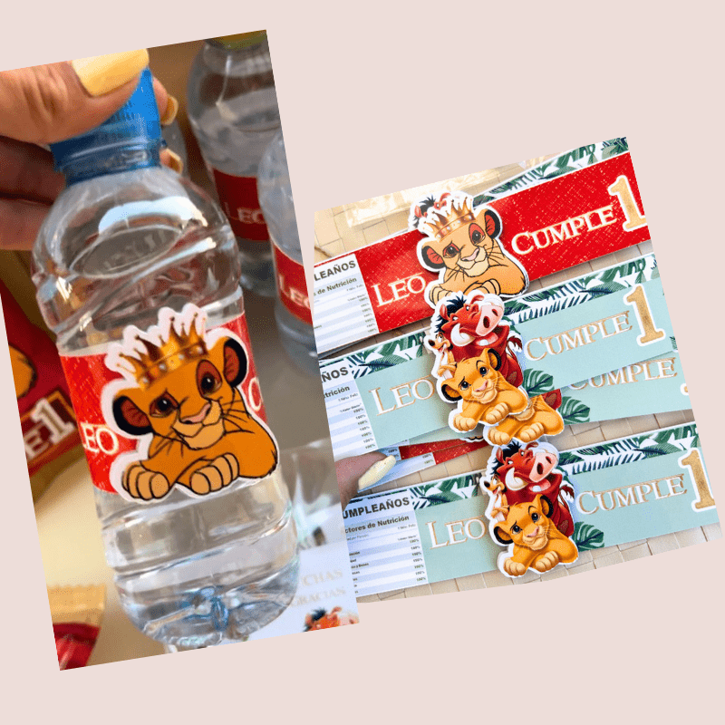 ETIQUETAS PARA AGUA SIMBA 2D pack5 - Madan desing