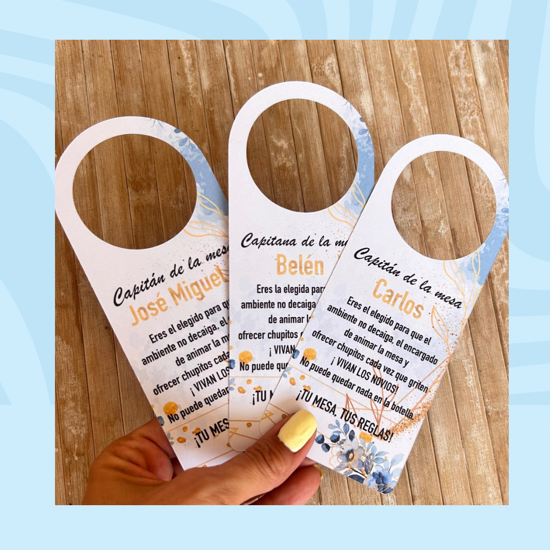 TAG BOTELLAS capitán boda