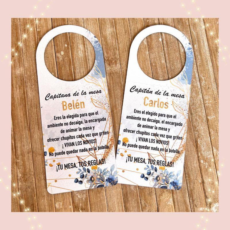 TAG BOTELLAS capitán boda - Madan desing