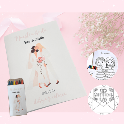 LIBRO COLOREAR BODA NOVIAS pack 5