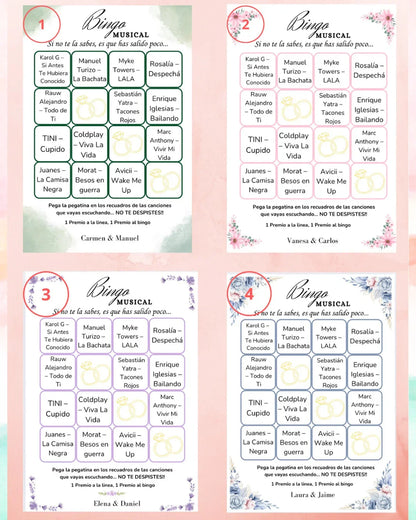 BINGO MUSICAL boda