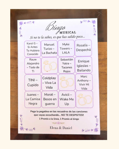 BINGO MUSICAL boda