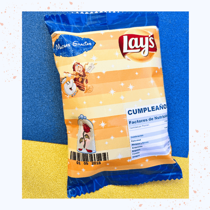 CHIP BAG PERSONALIZADA bella y bestia